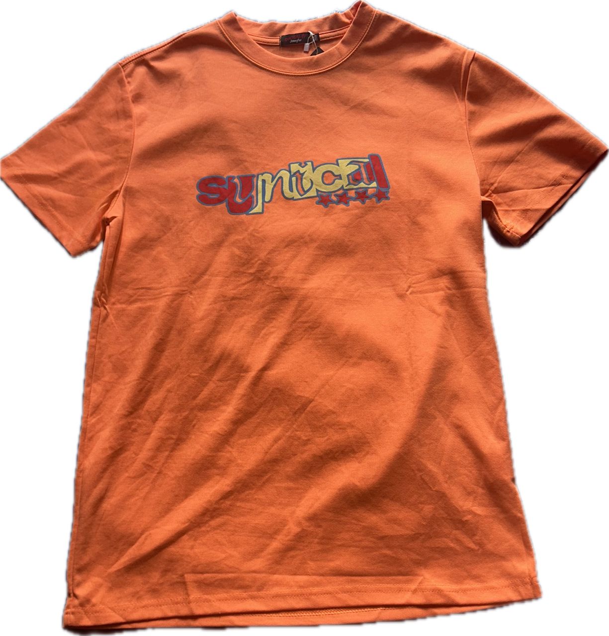 🧡✨ Men’s Orange Designer Short Sleeve Top | Size 3XL