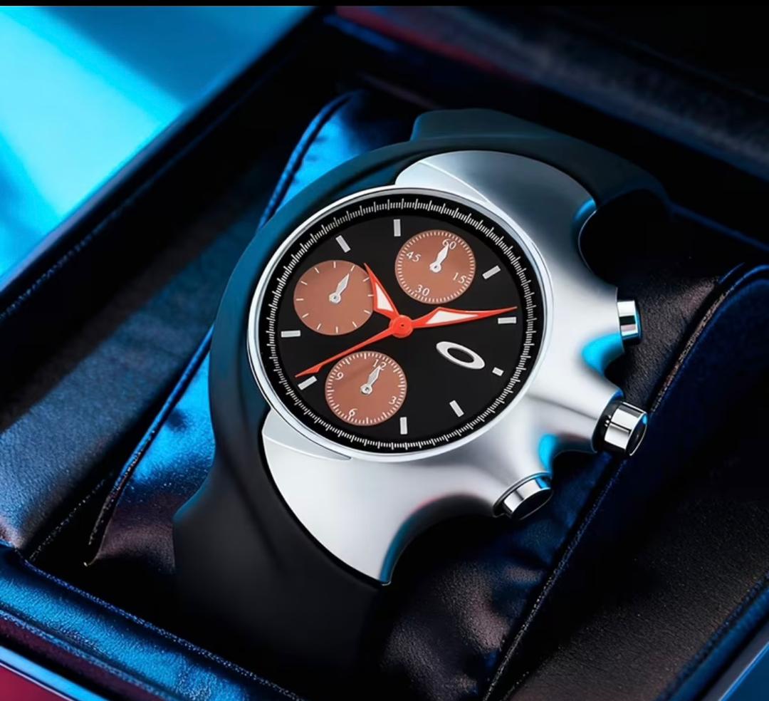 Chrono-X Kinetic Bio-Sculpted Sports Watch – Matte Black & Silver
