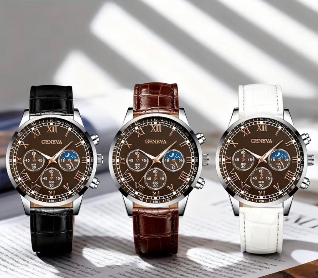 Geneva Royal Triad 3-in-1 Premium Watch Luxury Combo Set