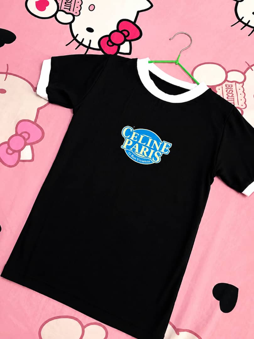 Black Celine Paris basic top