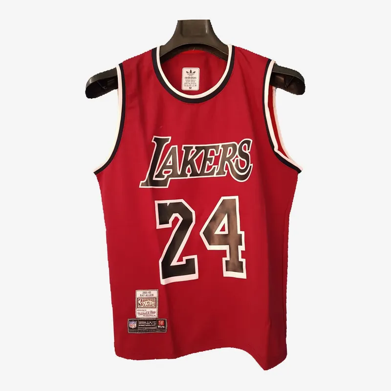  LA Lakers #24 Red Throwback Jersey – Kobe Bryant Legacy Edition (Size 4XL)
