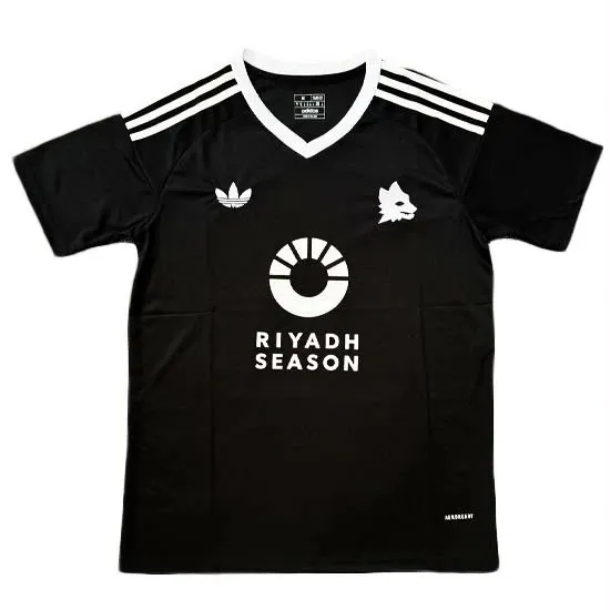  AS Roma 2024/25 Pre-Match Kit – Black Adidas (Size 2XL)