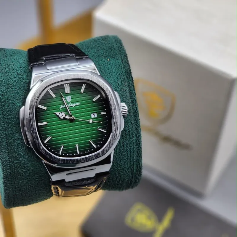 Poedager Prestige Leather Butterfly Buckle Watch